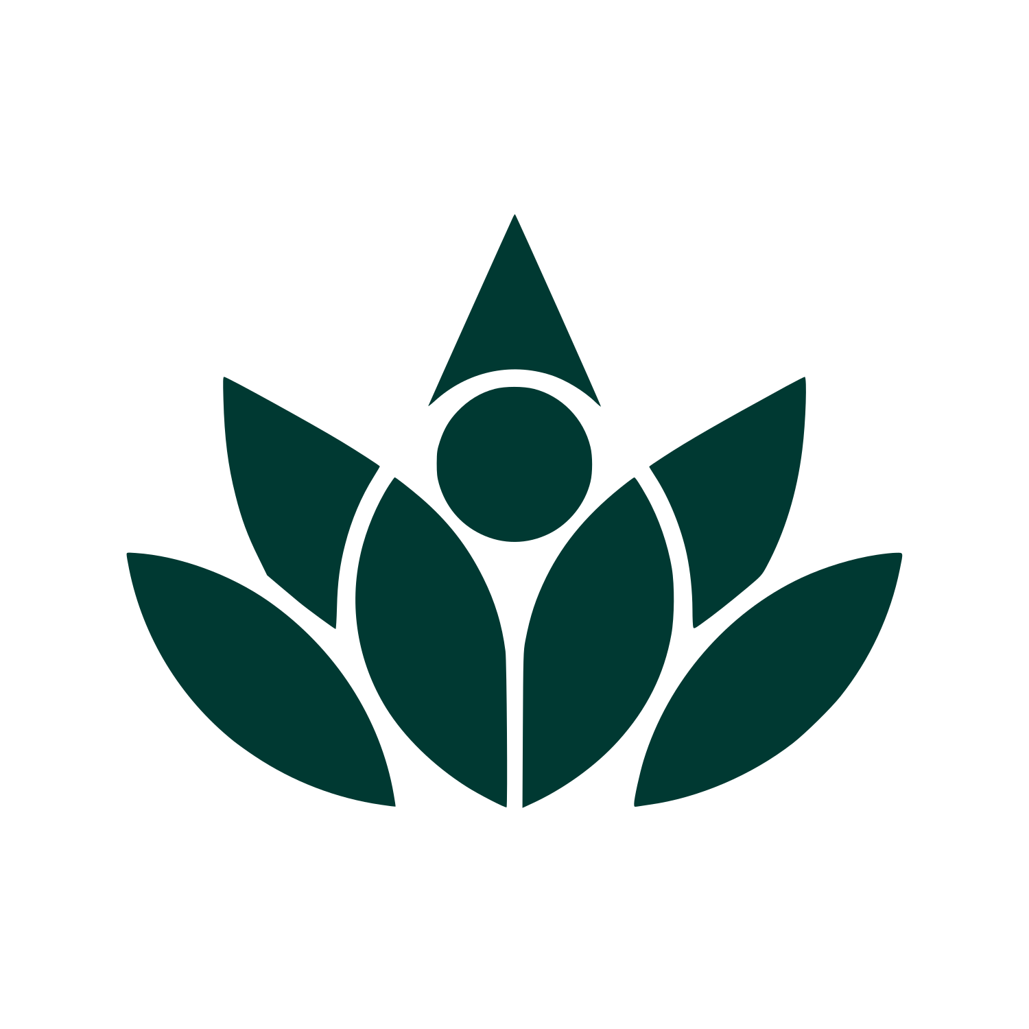 Lotus Flower Person Logo #003932