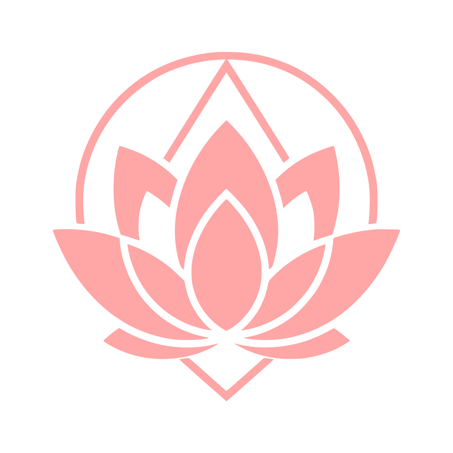 Lotus Flower Circle Logo #ffa6a6