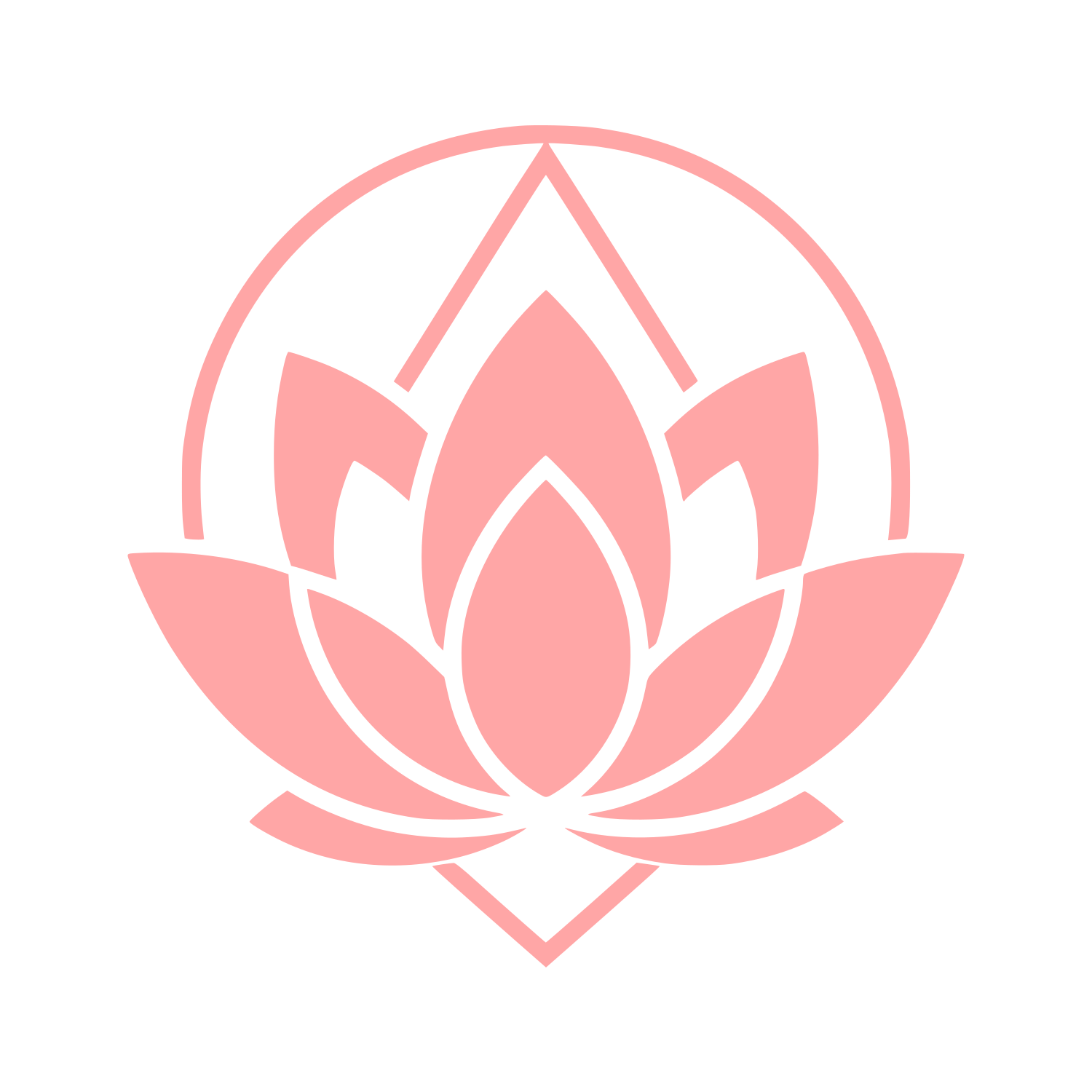 Lotus Flower Circle Logo #ffa6a6