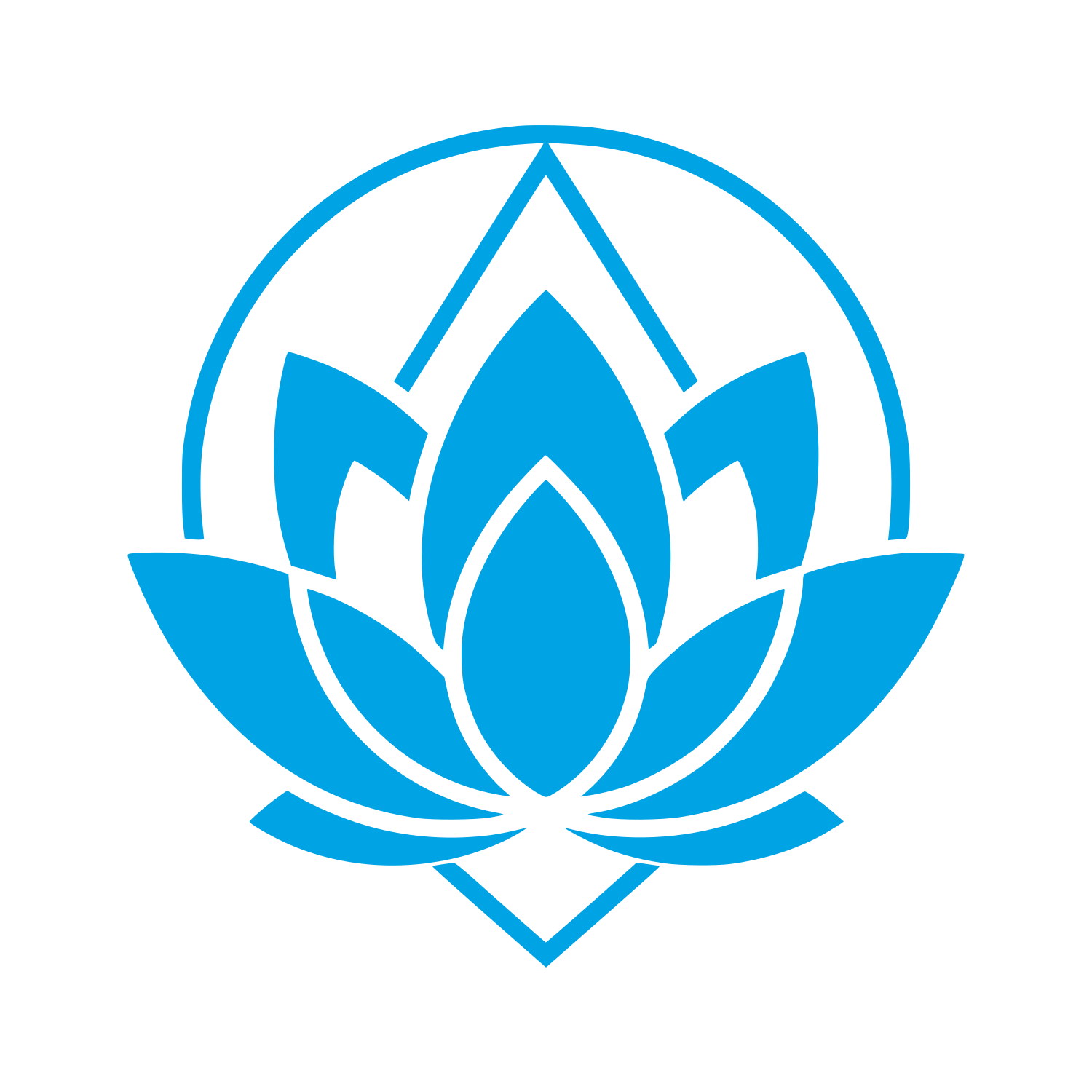 Lotus Flower Circle Logo #00a3e4