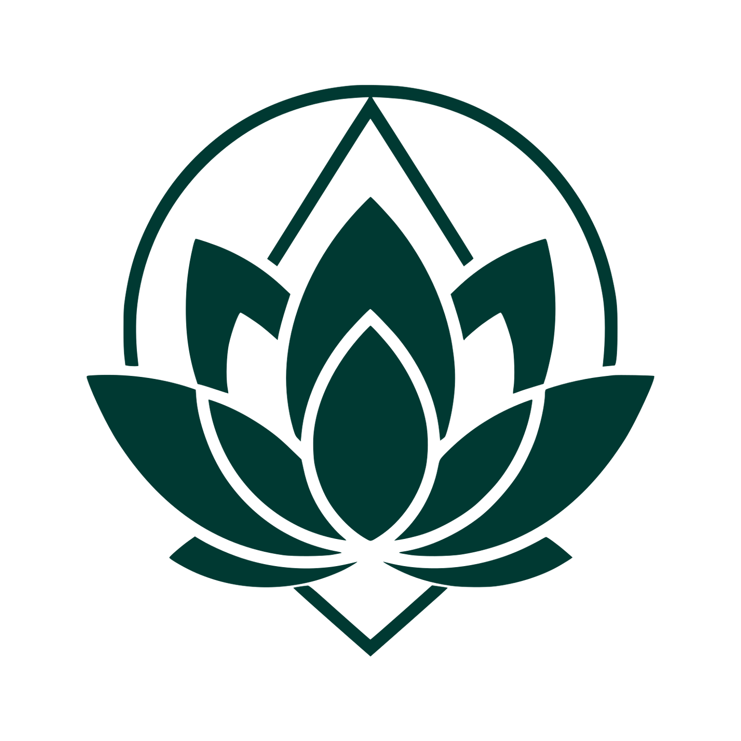 Lotus Flower Circle Logo #003932