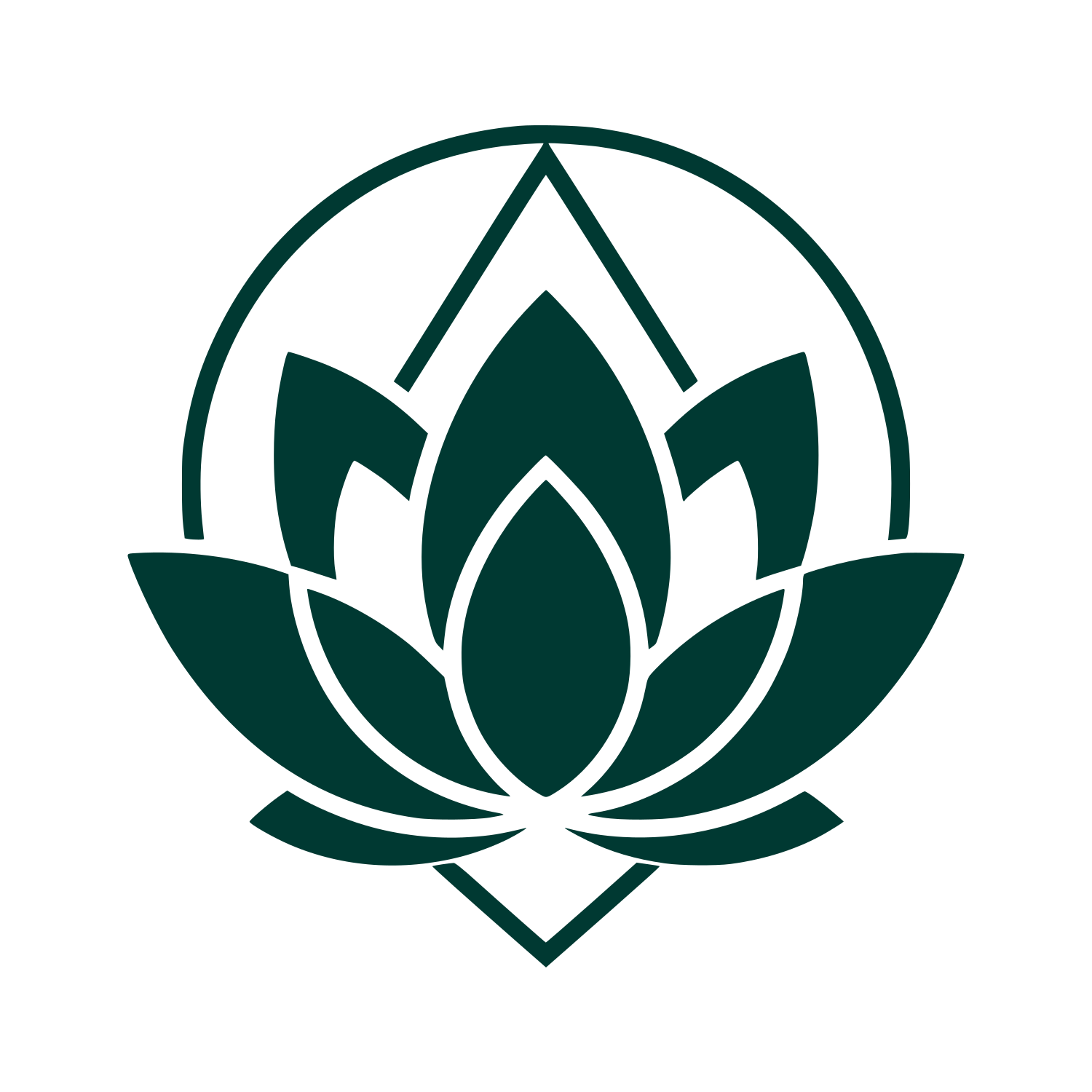 Lotus Flower Circle Logo #003932