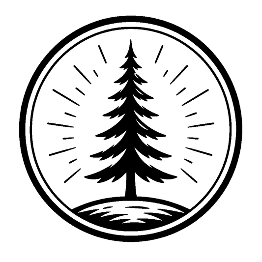Pine Tree Circle Badge Logo