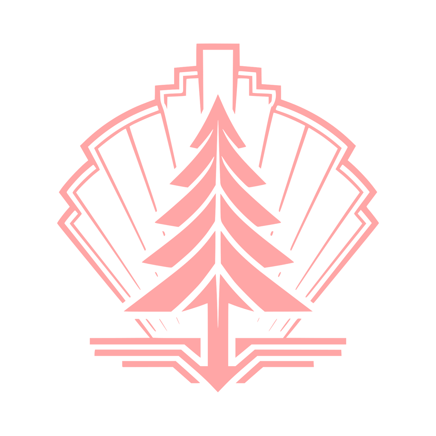 Art Deco Pine Tree Logo #ffa6a6