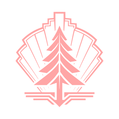 Art Deco Pine Tree Logo #ffa6a6