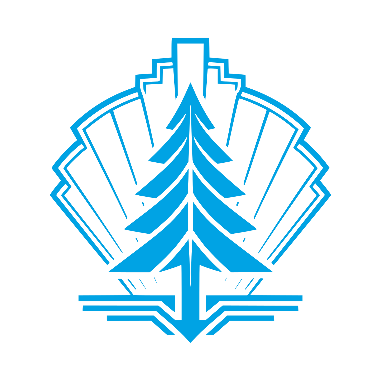 Art Deco Pine Tree Logo #00a3e4