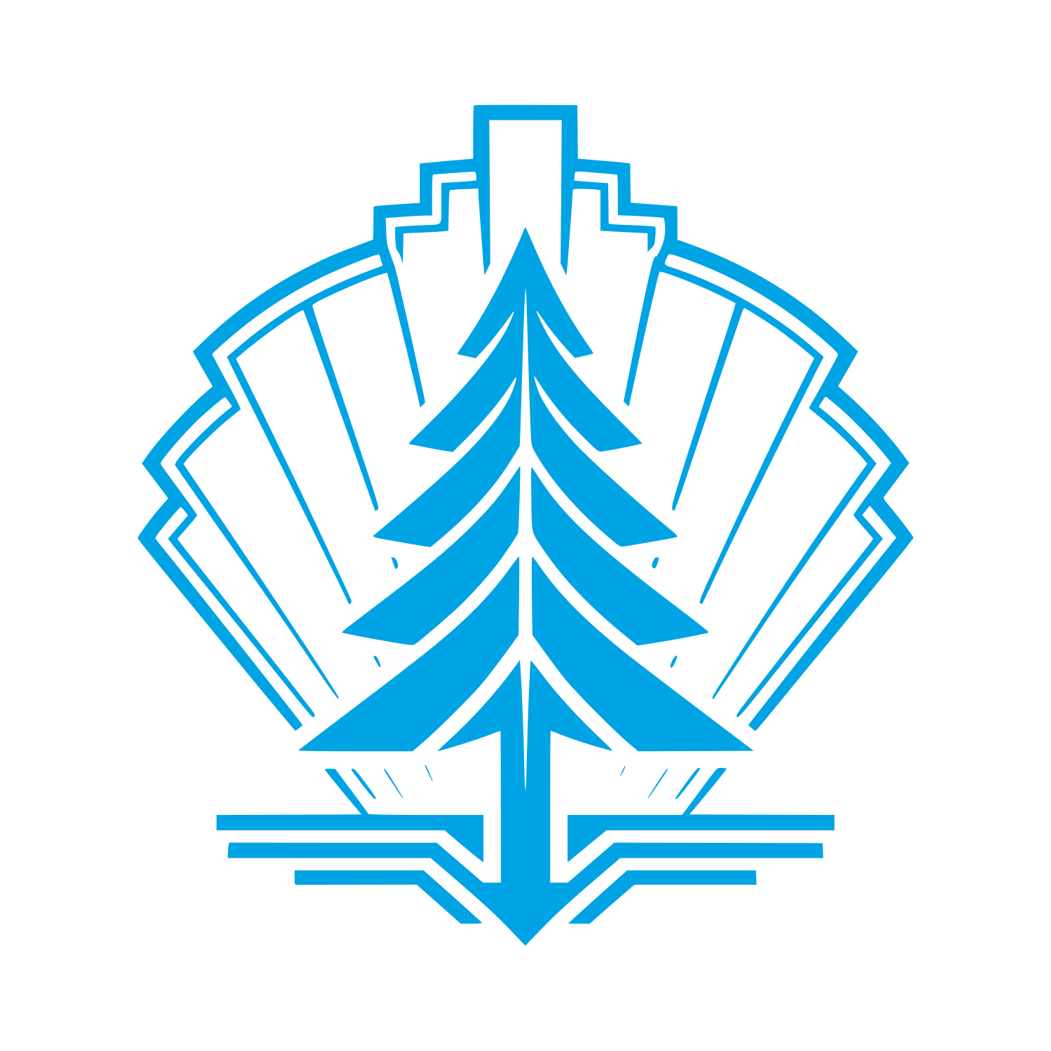 Art Deco Pine Tree Logo #00a3e4