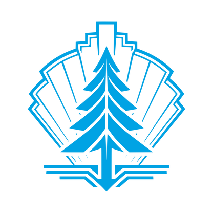 Art Deco Pine Tree Logo #00a3e4
