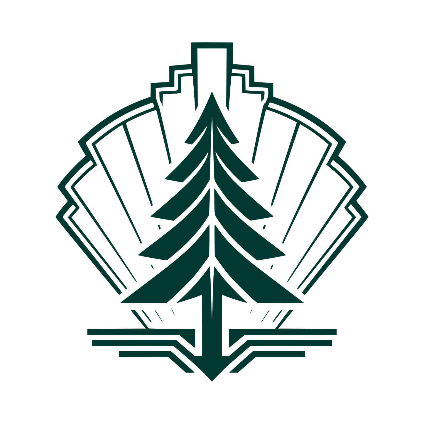 Art Deco Pine Tree Logo #003932