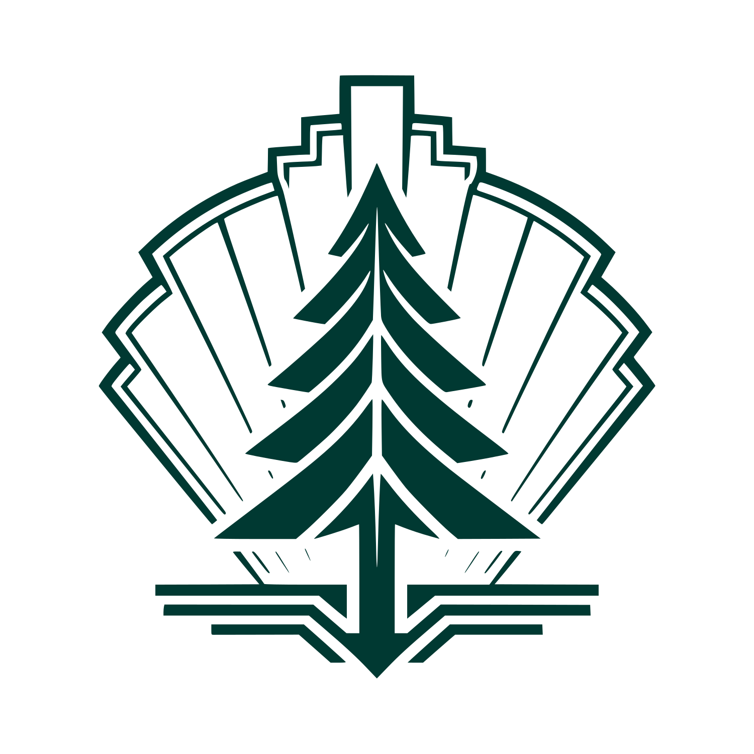 Art Deco Pine Tree Logo #003932