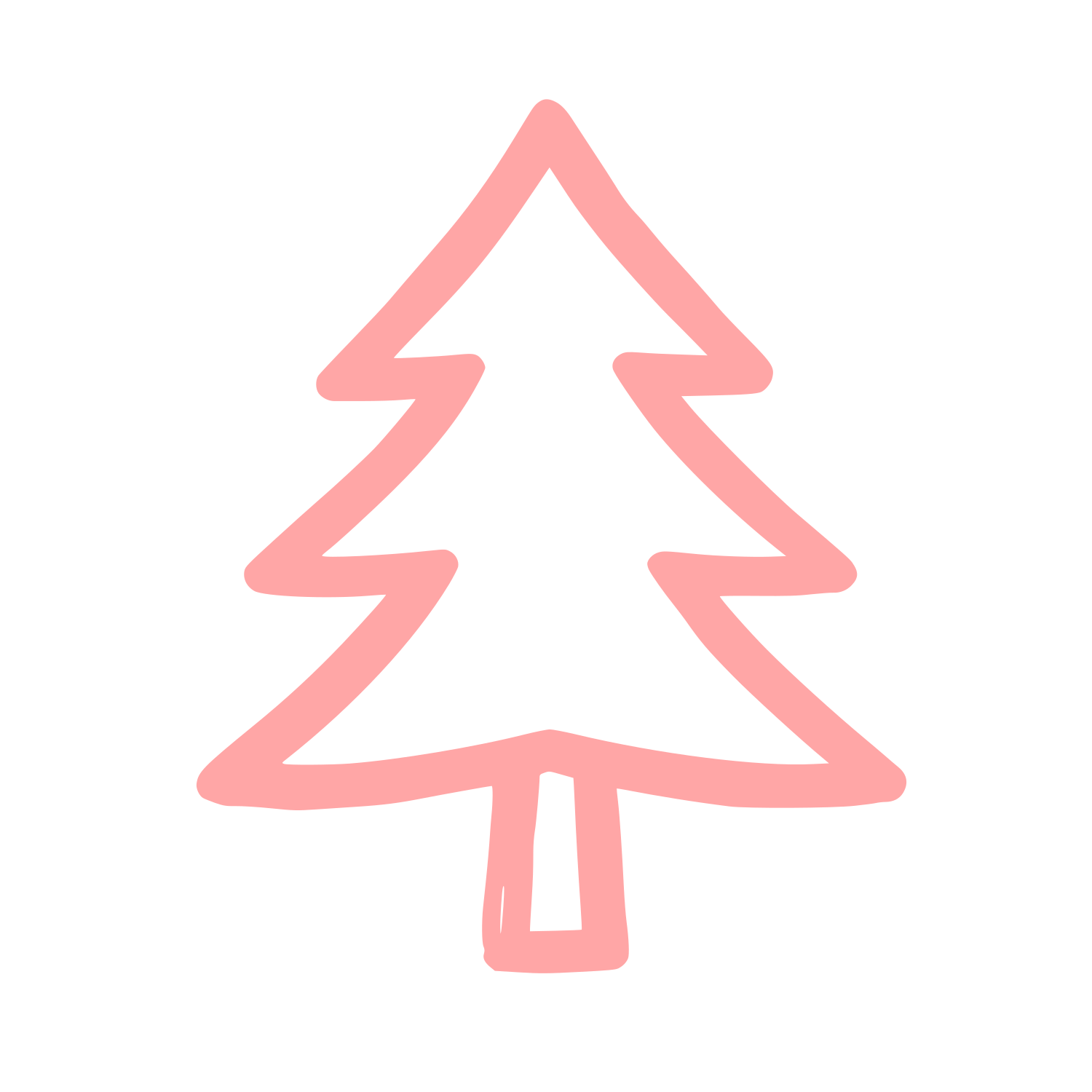 Hand Drawn Pine Tree Logo #ffa6a6