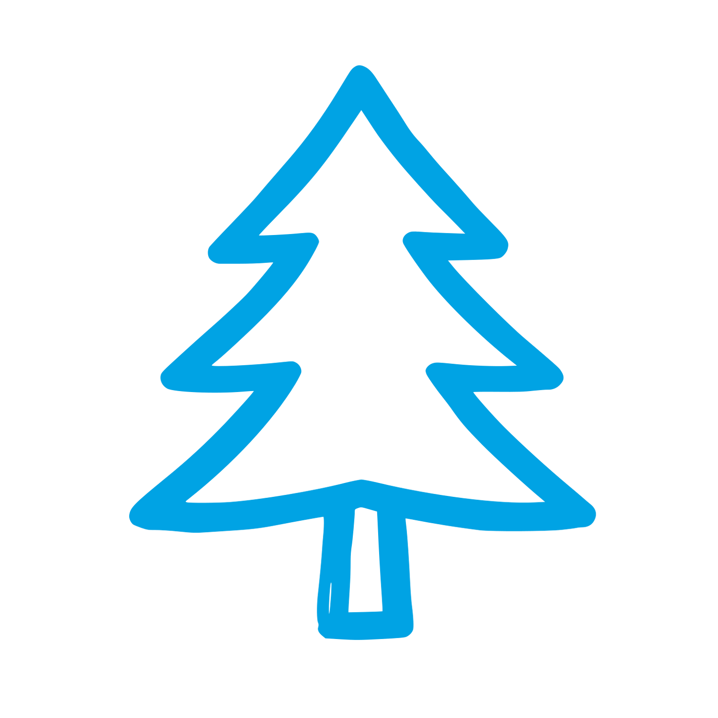 Hand Drawn Pine Tree Logo #00a3e4