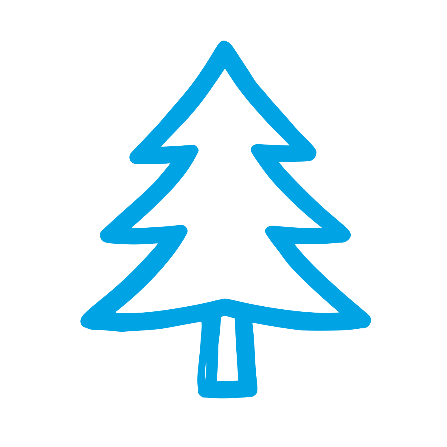 Hand Drawn Pine Tree Logo #00a3e4