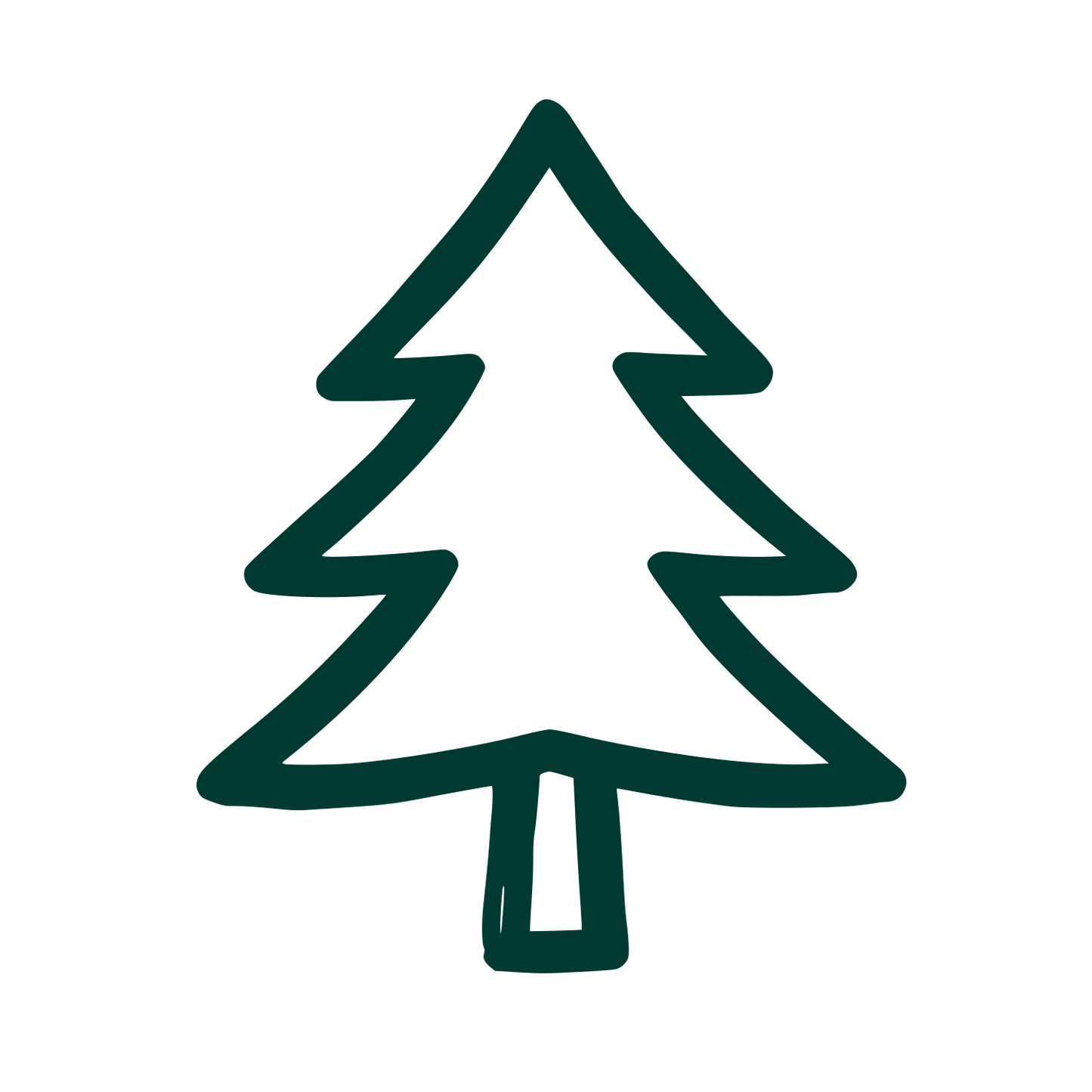 Hand Drawn Pine Tree Logo #003932