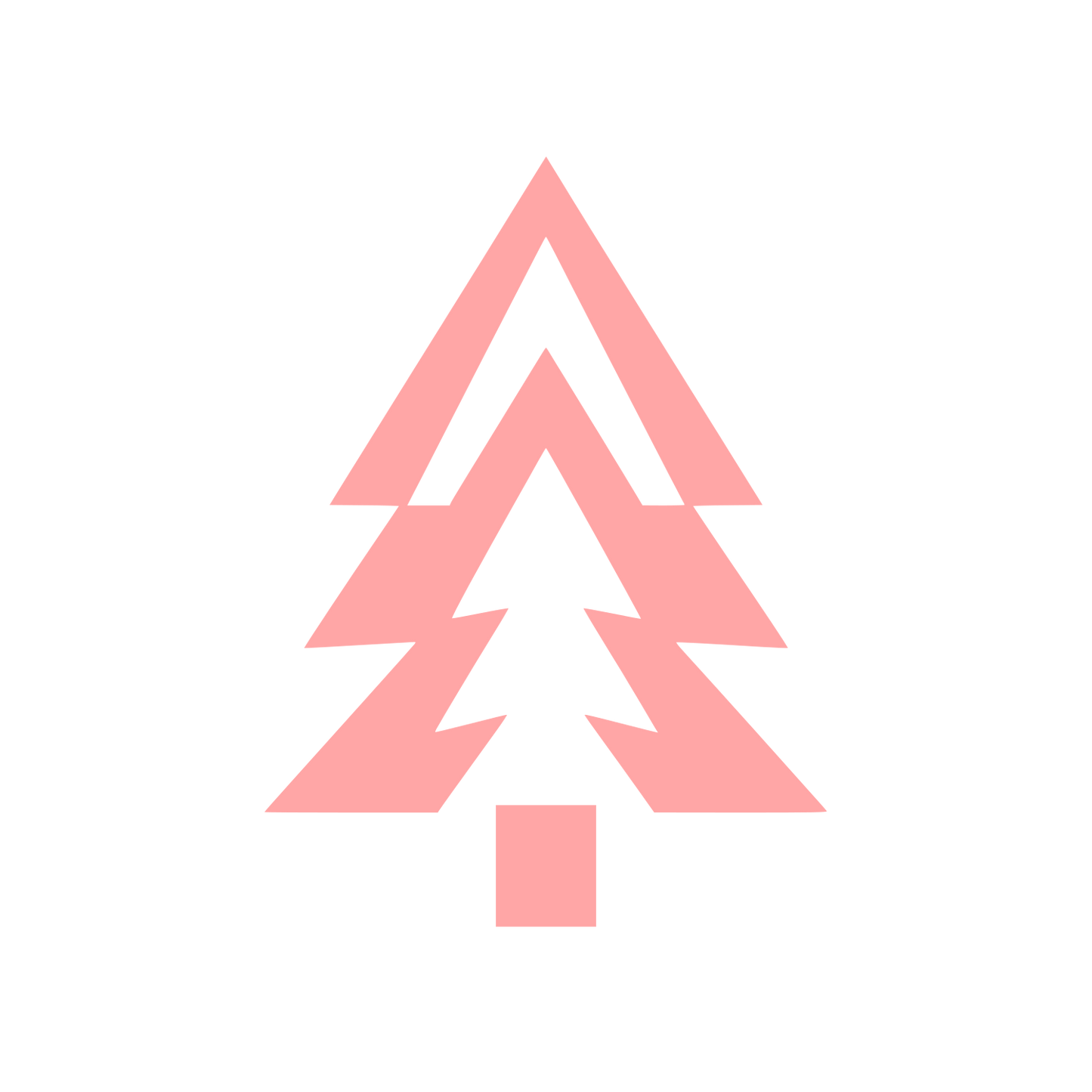 Layered Triangle Pine Tree Logo #ffa6a6