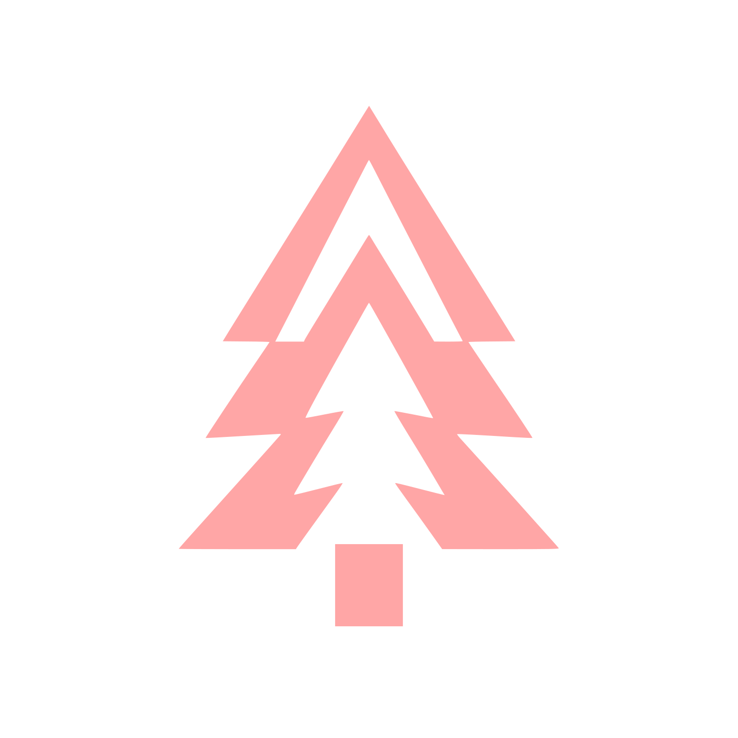 Layered Triangle Pine Tree Logo #ffa6a6