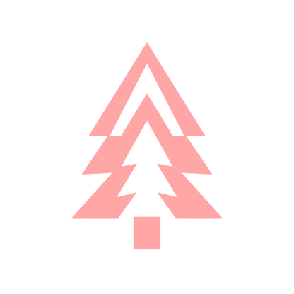 Layered Triangle Pine Tree Logo #ffa6a6