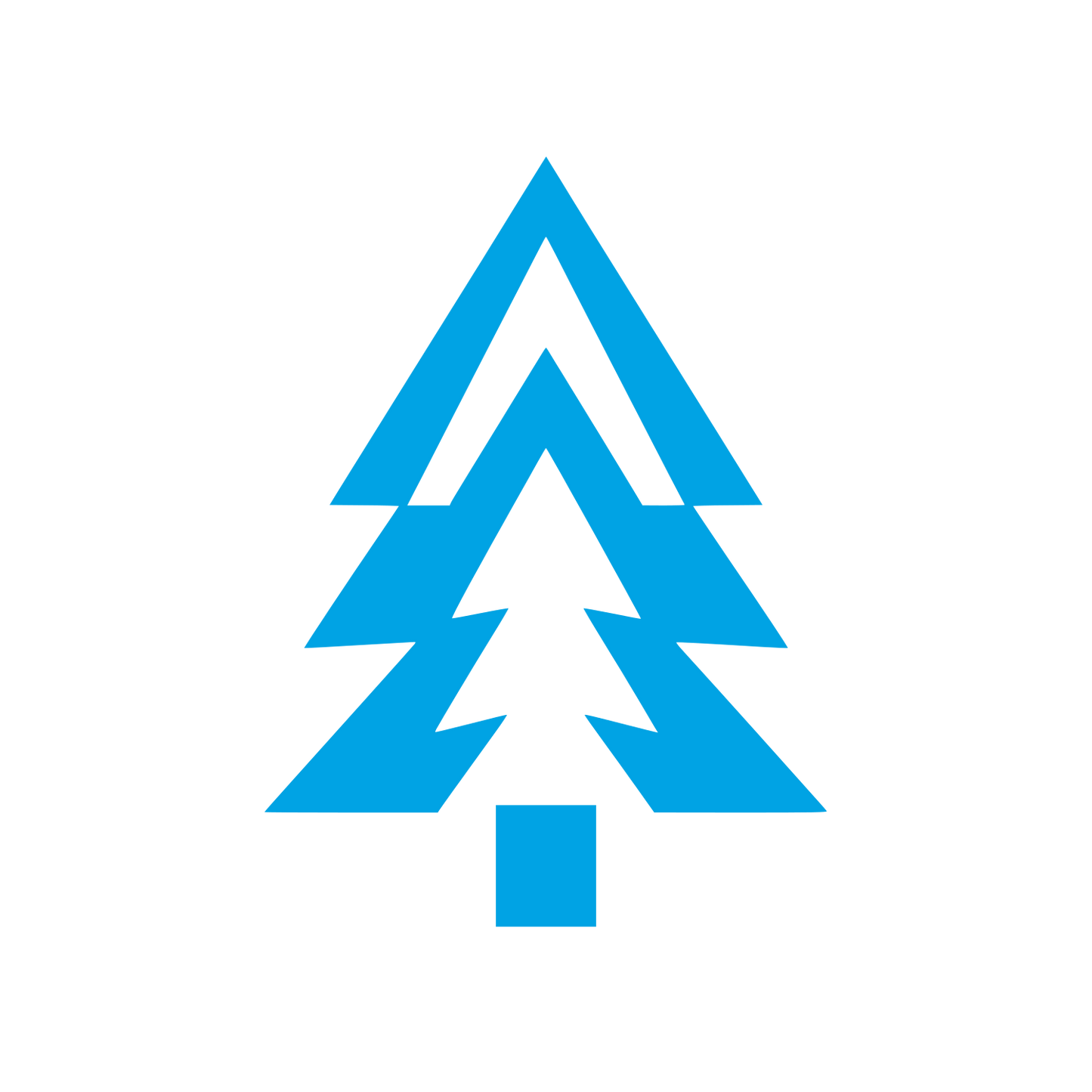 Layered Triangle Pine Tree Logo #00a3e4