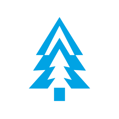 Layered Triangle Pine Tree Logo #00a3e4