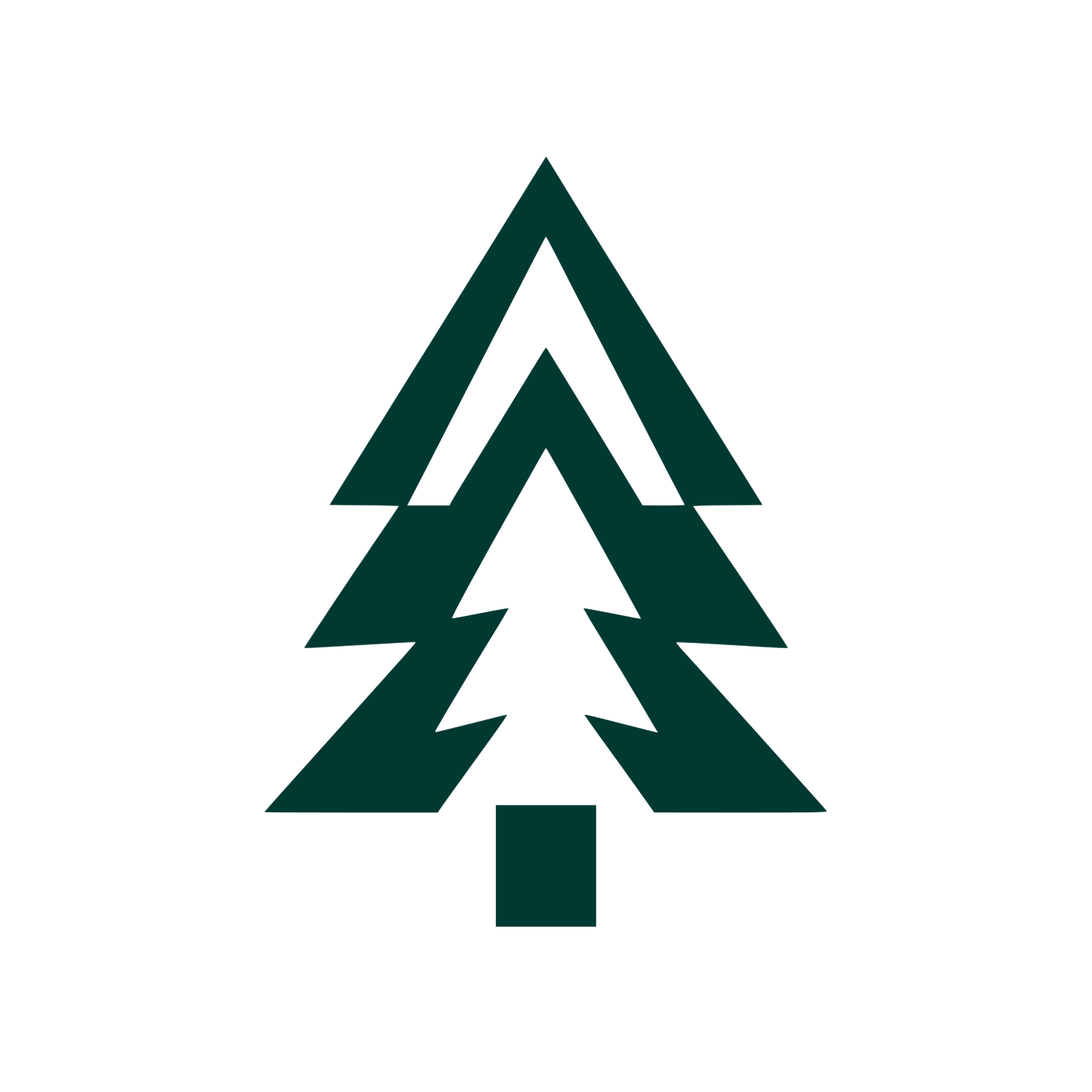 Layered Triangle Pine Tree Logo #003932