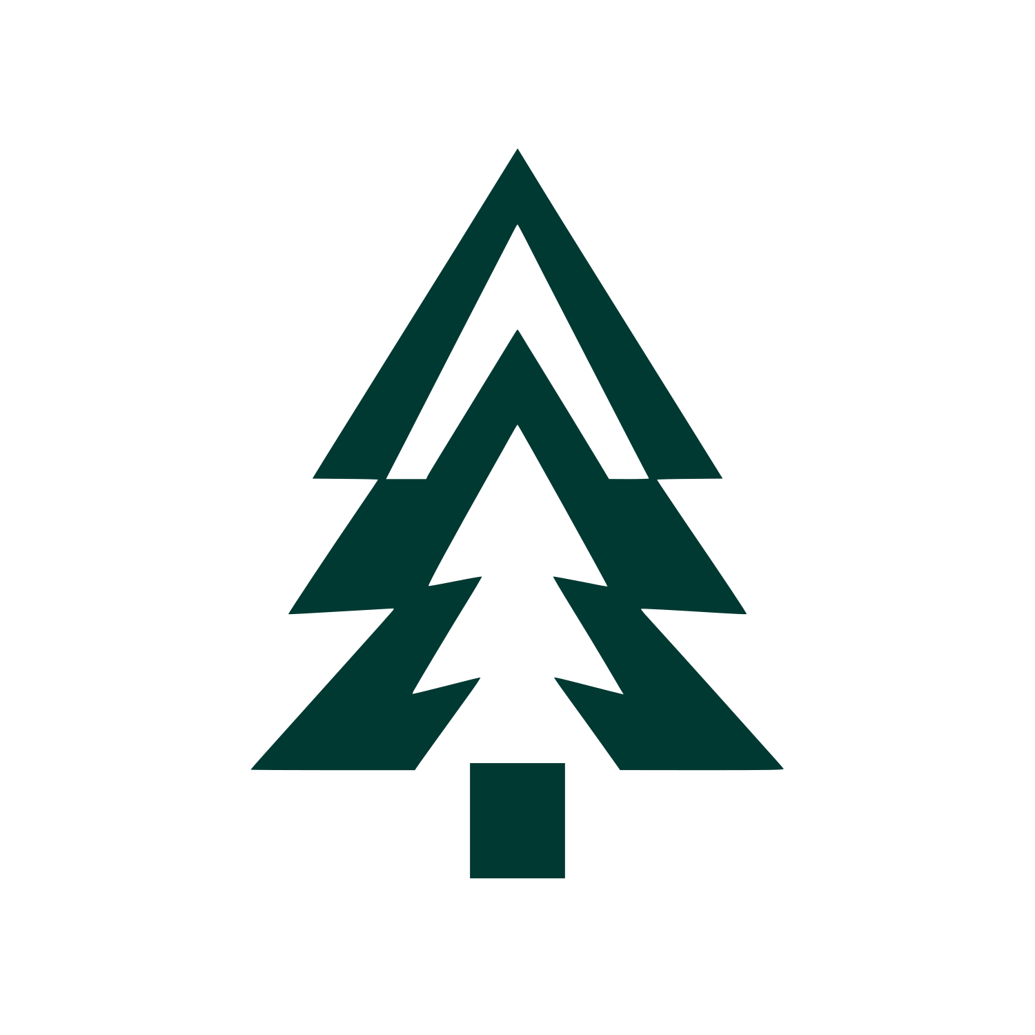 Layered Triangle Pine Tree Logo #003932