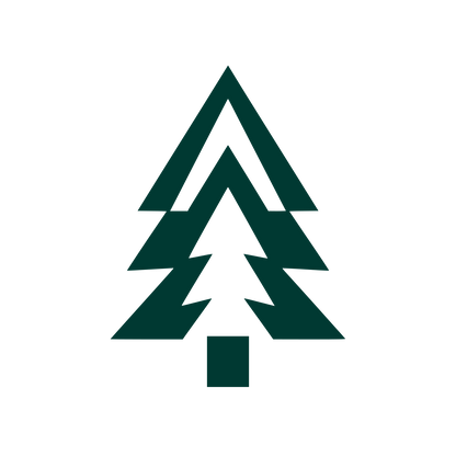 Layered Triangle Pine Tree Logo #003932
