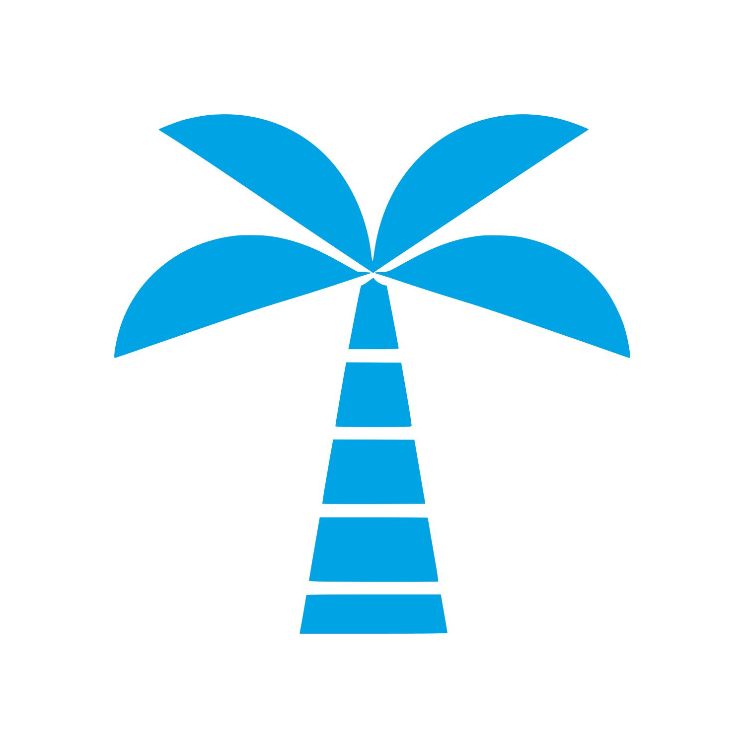 Segmented Palm Tree Logo #00a3e4