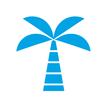 Segmented Palm Tree Logo #00a3e4