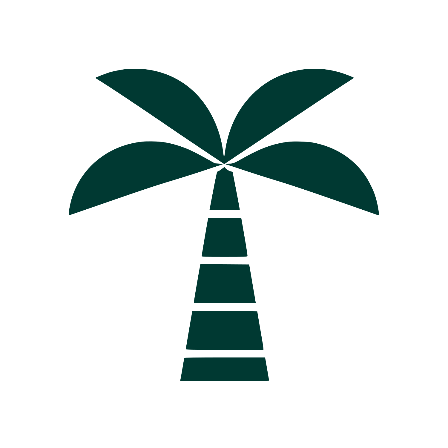 Segmented Palm Tree Logo #003932