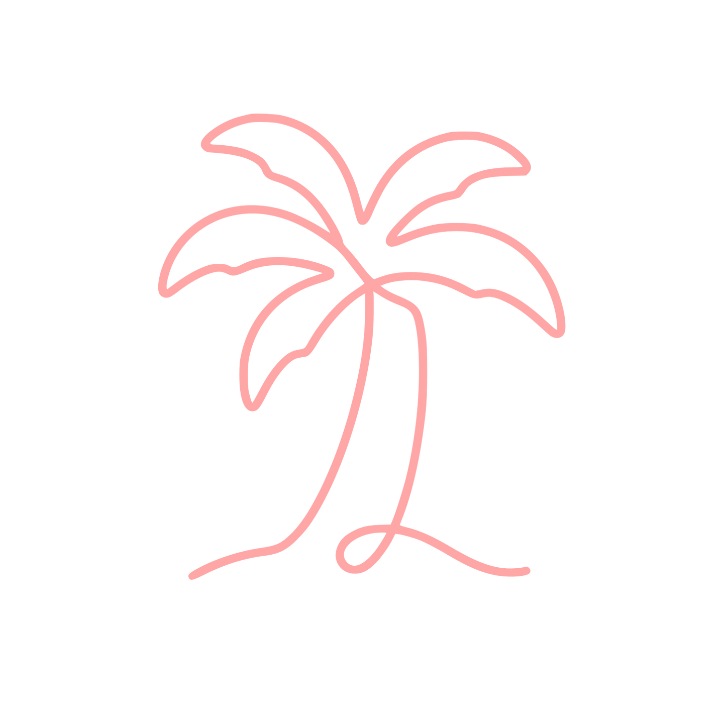 Single Line Palm Tree Logo #ffa6a6
