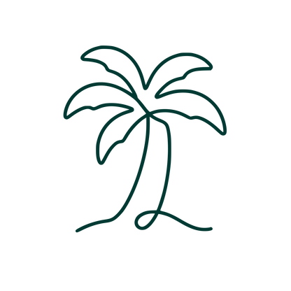 Single Line Palm Tree Logo #003932