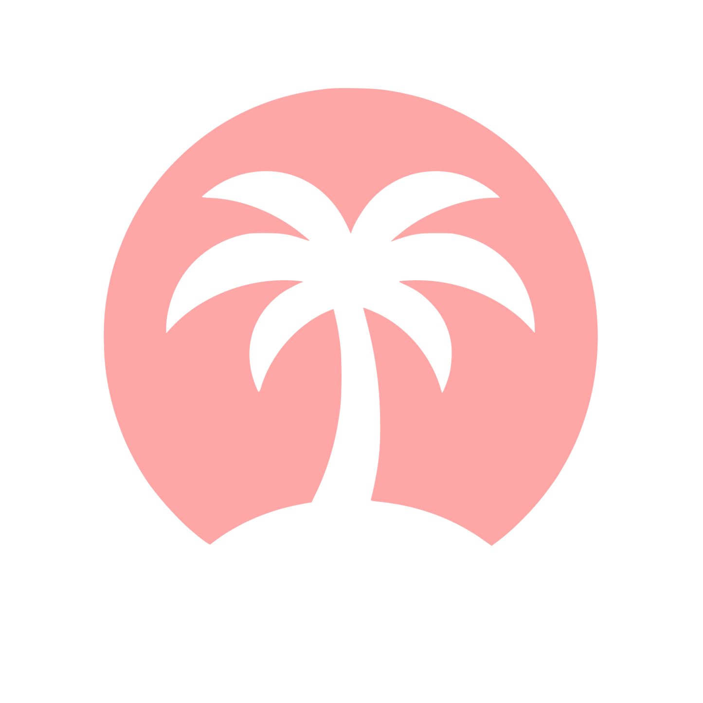 Palm Tree Circle Logo #ffa6a6