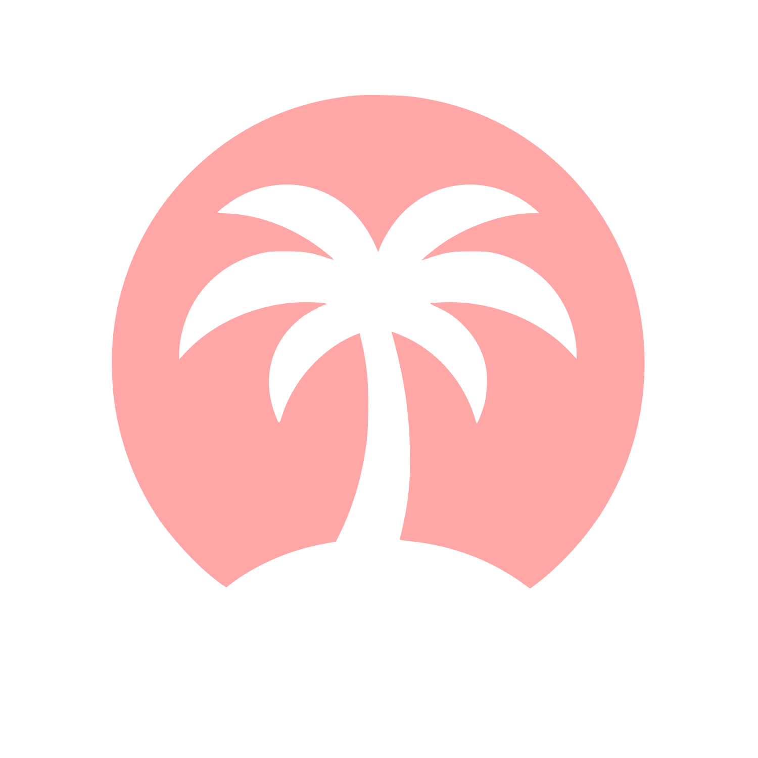 Palm Tree Circle Logo #ffa6a6