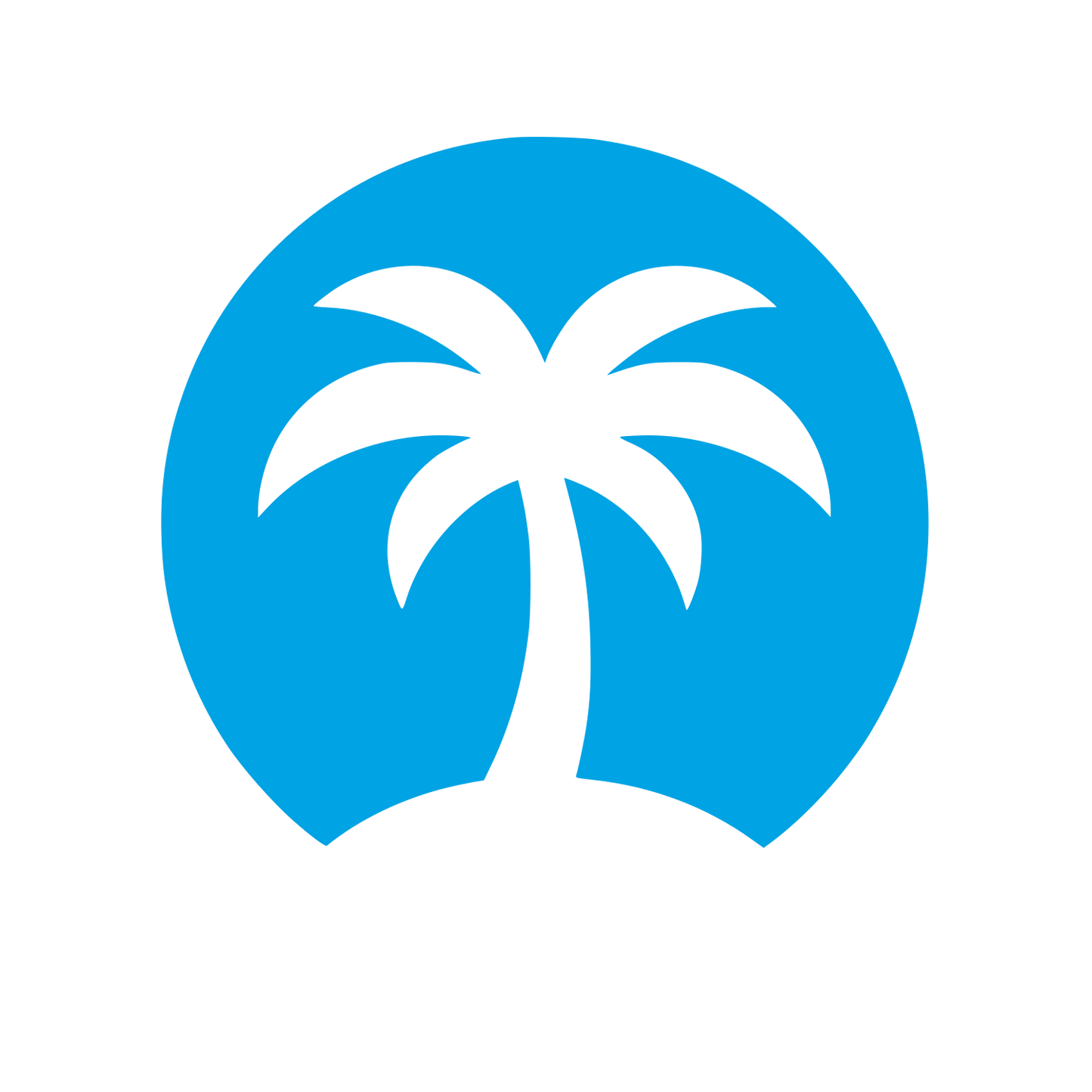 Palm Tree Circle Logo #00a3e4