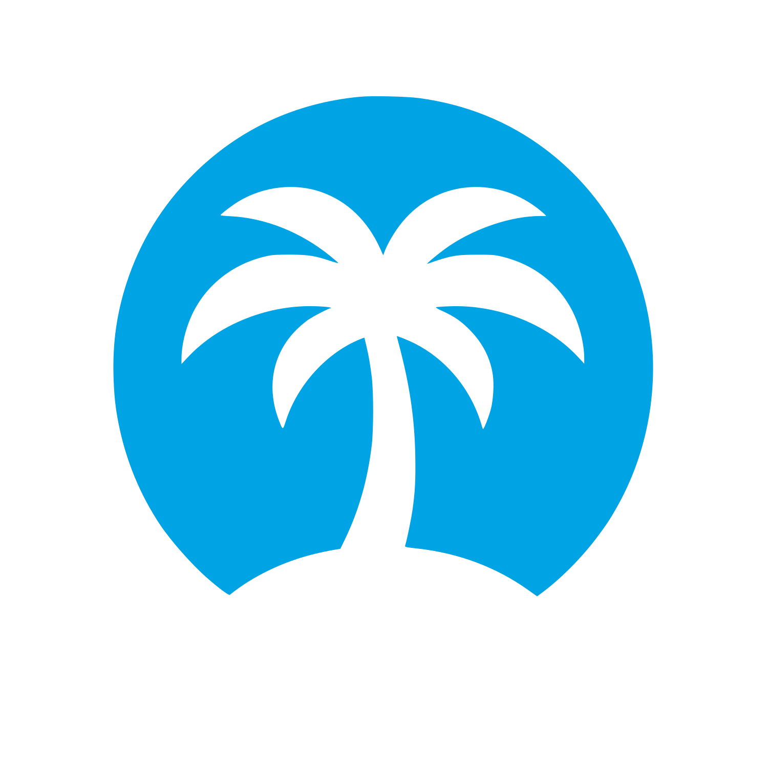 Palm Tree Circle Logo #00a3e4
