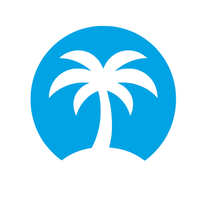 Palm Tree Circle Logo #00a3e4
