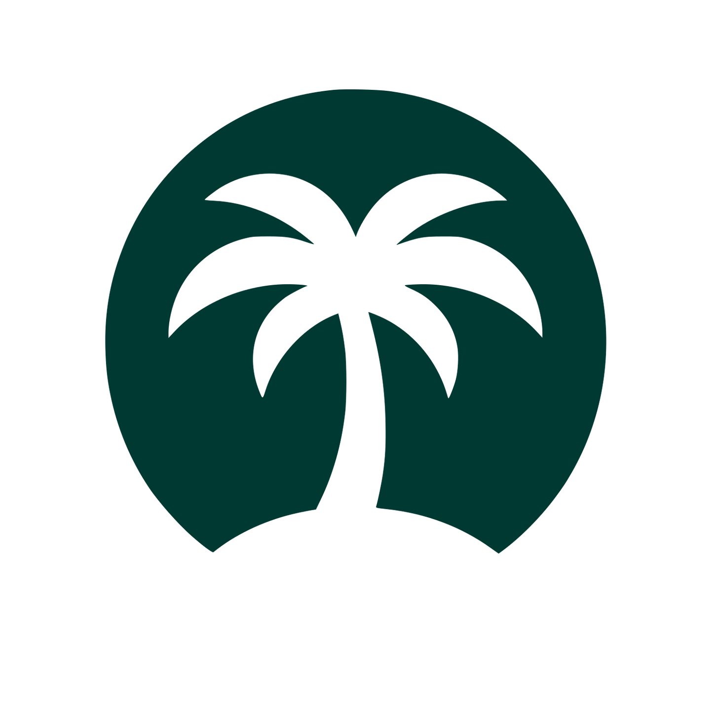 Palm Tree Circle Logo #003932