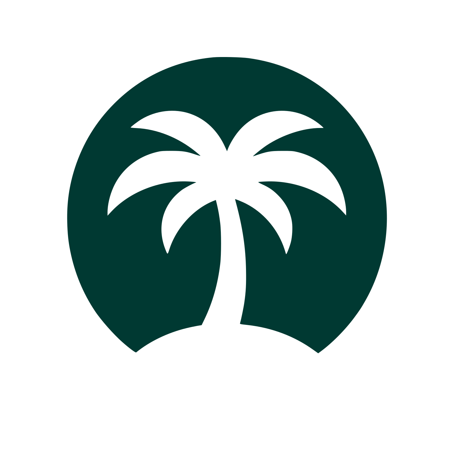 Palm Tree Circle Logo #003932