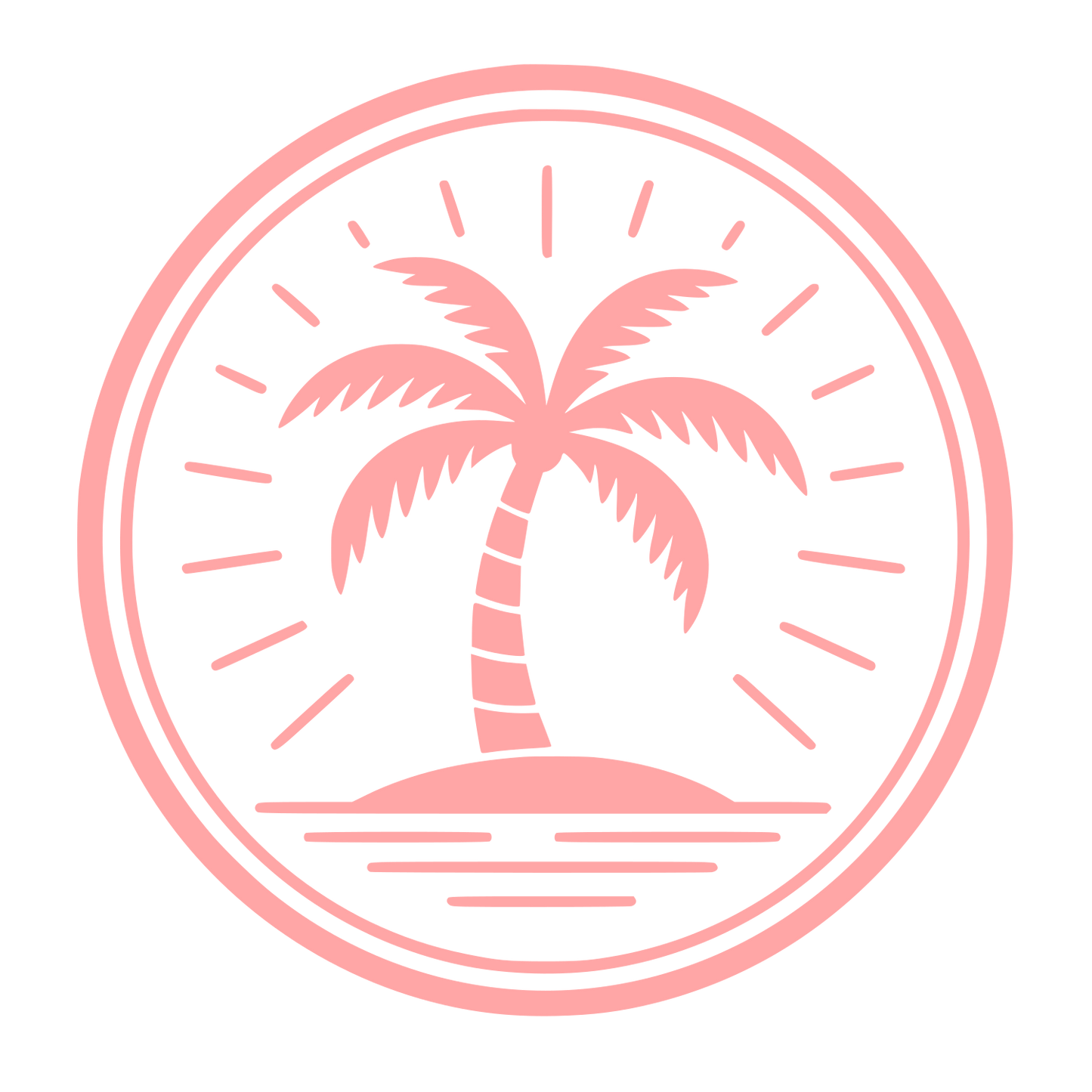 Palm Tree Island Circle Logo #ffa6a6