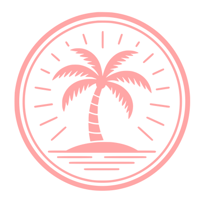 Palm Tree Island Circle Logo #ffa6a6