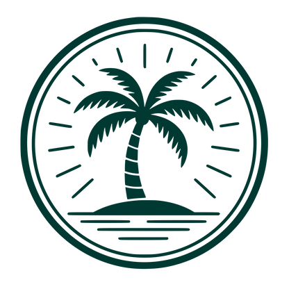 Palm Tree Island Circle Logo #003932