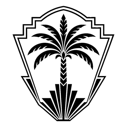 Art Deco Palm Tree Shield Logo