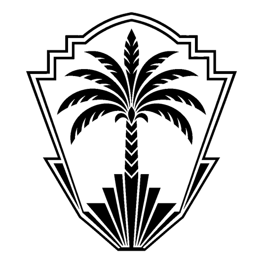 Art Deco Palm Tree Shield Logo
