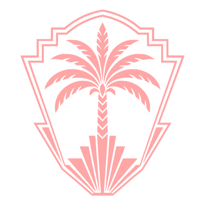 Art Deco Palm Tree Shield Logo #ffa6a6