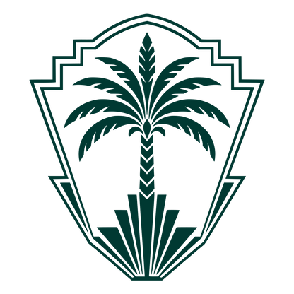Art Deco Palm Tree Shield Logo #003932