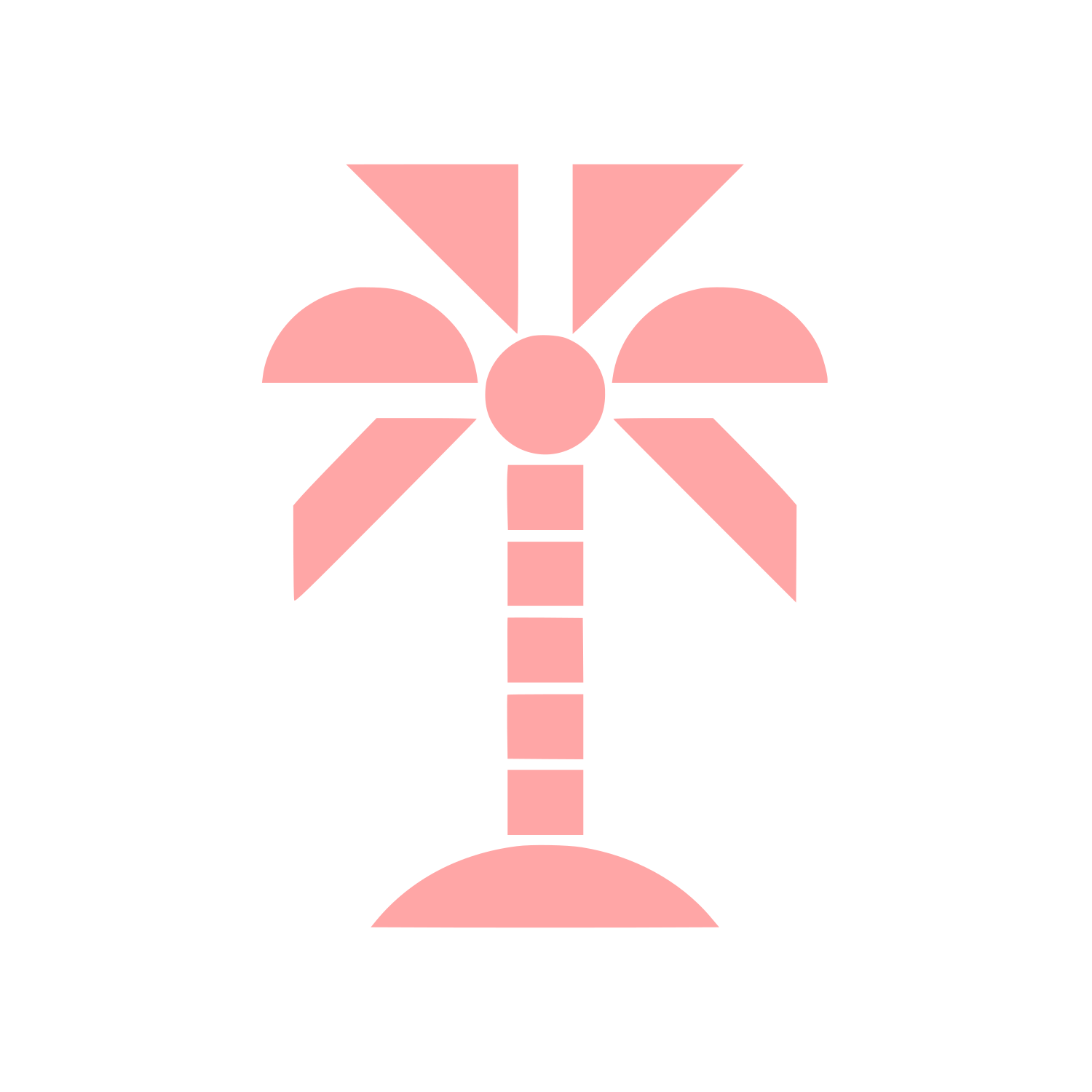 Geometric Palm Tree Logo #ffa6a6