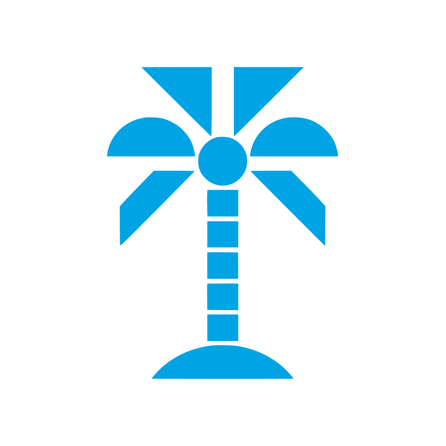 Geometric Palm Tree Logo #00a3e4