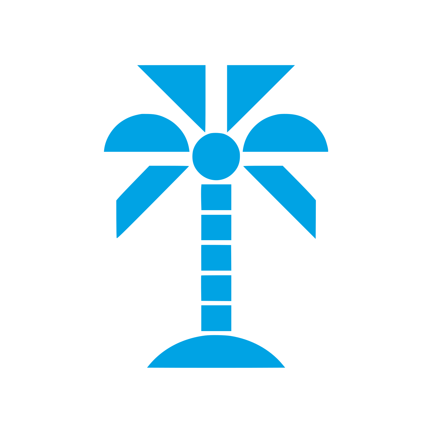 Geometric Palm Tree Logo #00a3e4