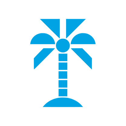 Geometric Palm Tree Logo #00a3e4