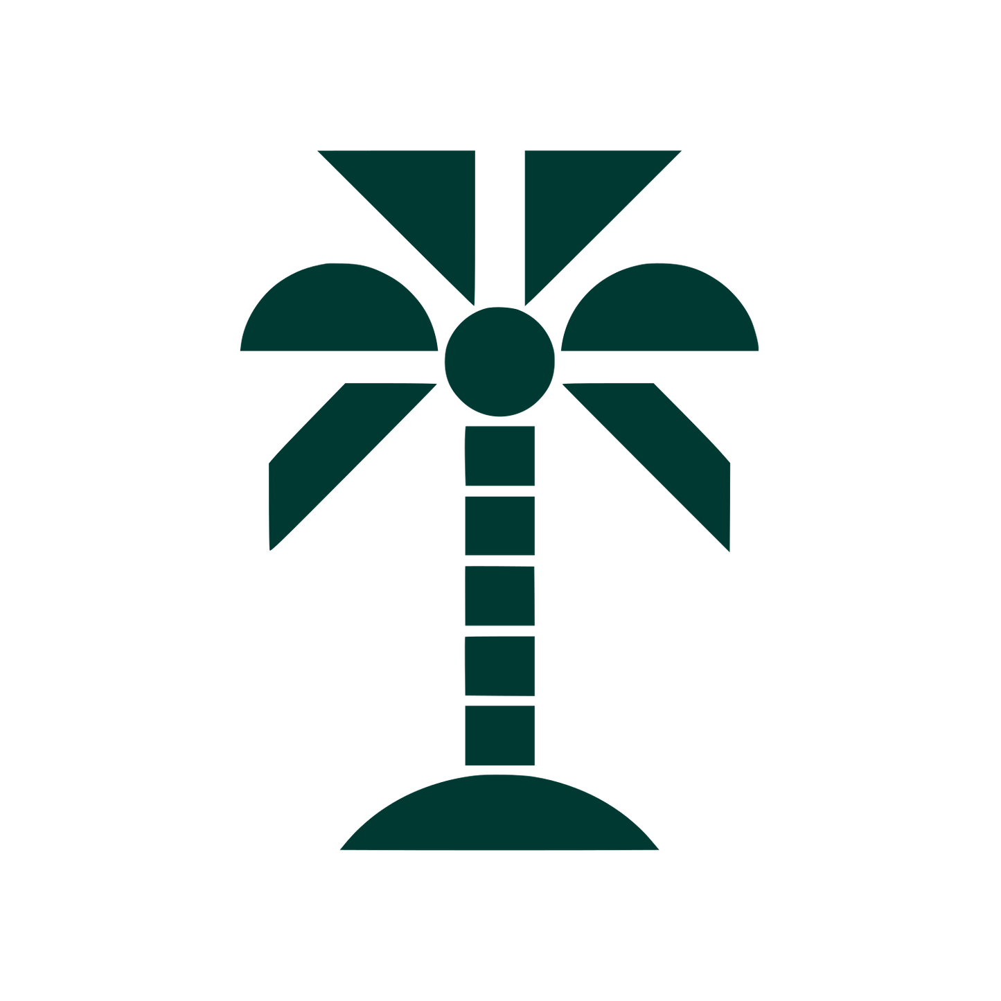 Geometric Palm Tree Logo #003932